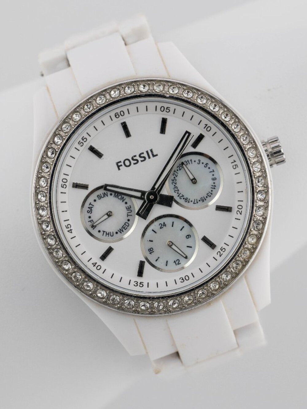 Fossil Stella ES1967 Women's Crystal Quartz Analog Watch Fresh Battery